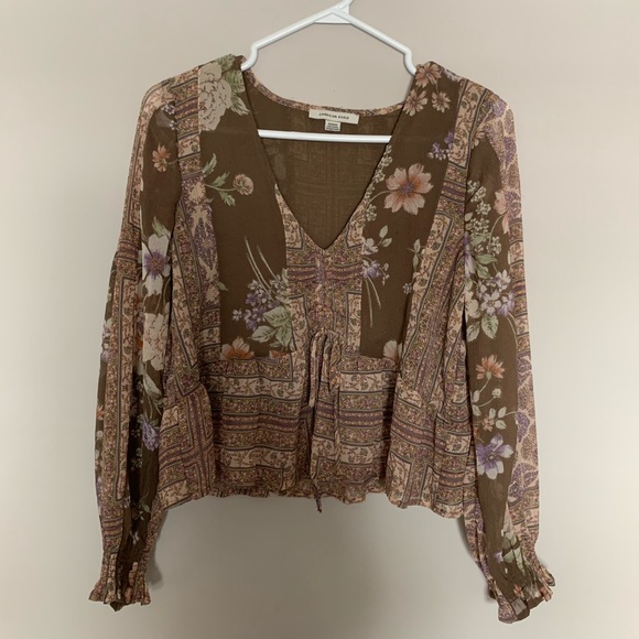 American Eagle Peplum Blouse - Picture 1 of 2